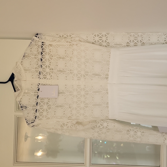 NWT Lulus Crochet Long Sleeve Dress Sz S - Picture 5 of 5